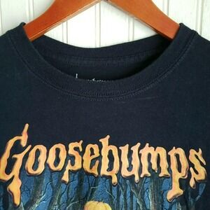Goosebumps Shirt Mens Small Black Pumpkin Head Graphic Tee Tagless Halloween
